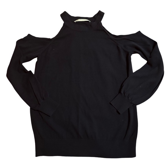 Trina Turk Sweaters - Trina Turk Navy‎ Cold Shoulder Pima Cotton Knit Sweater Top Womens Sz S